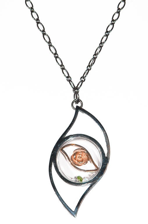 "i4 Floating"big eye pendant, plated in 18k gold or silver