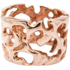 "Lace" Ring  gold plated in pink
