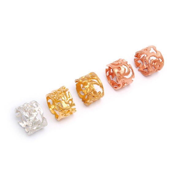 "Lace" Ring  gold plated in pink