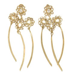Diamond Paisley Cluster Arc Earrings