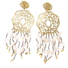 Pearl and Diamond Gypsy Earrings