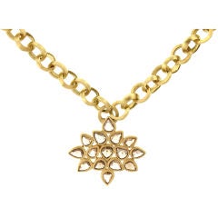 Cognac Diamond Starburst Necklace