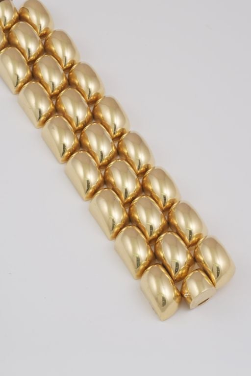 Bold 1980's Gold Wave Link Bracelet