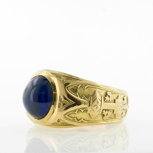 Tiffany & Co. Cabochon Sapphire Gents Ring