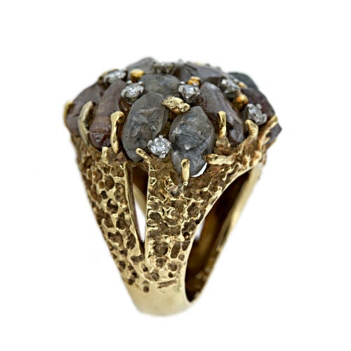 Women's or Men's Vintage Rough Diamond Ring