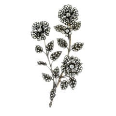 Large Antique French Corsage Diamond Brooch
