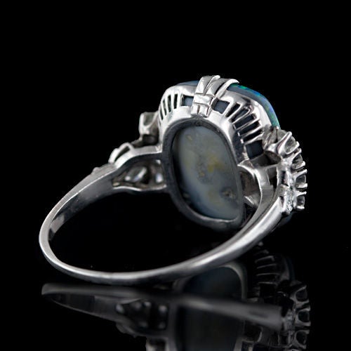 Vintage Black Opal & Diamond Ring 2