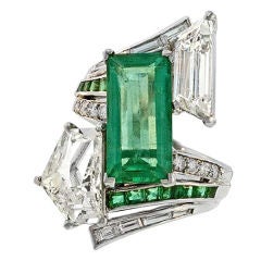 Spectacular Emerald and Diamond Ring