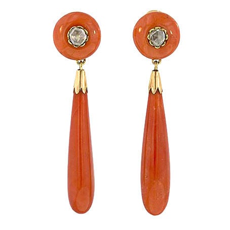 Victorian Coral Earrings
