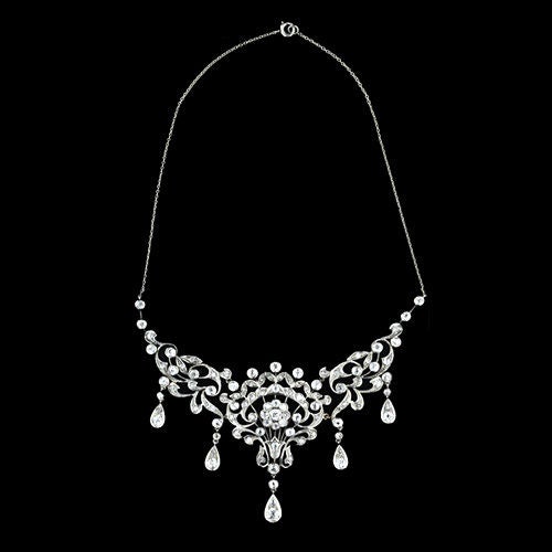 Antique Diamond Bib Style Necklace In Excellent Condition For Sale In San Francisco, CA