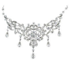 Antique Diamond Bib Style Necklace