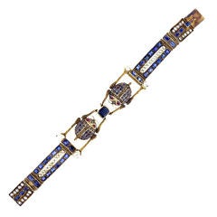 Antique French Egyptian Revival Sapphire Bracelet