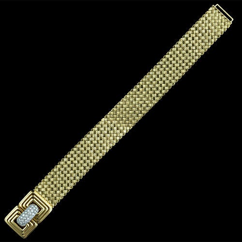 1960's Wide Woven Mesh Bracelet from Italy In Excellent Condition For Sale In San Francisco, CA