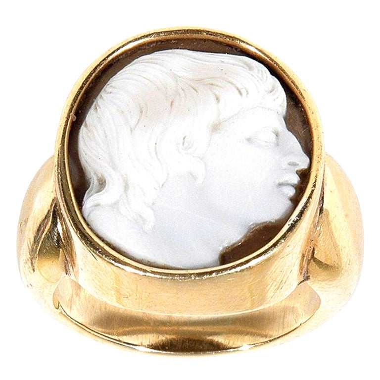 Antique Jewelry Cameo Ring-Alexander The Great