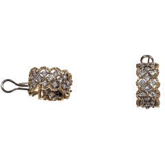18K Two-Color Gold And Diamond Earclips, Mario Buccellati