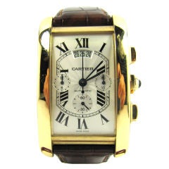 CARTIER Tank Americaine Chronographe automatique en or 18 carats