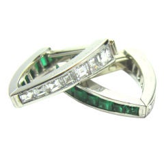 Tiffany Art Deco Platinum & Emerald Diamond Cufflinks