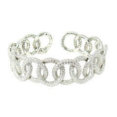 TIFFANY & CO. Etoile Platinum 13cts Pave Diamond Link Bracelet