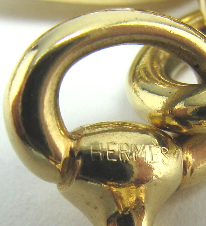 HERMES 18K Gold 7-Charm Toggle Link Bracelet 2