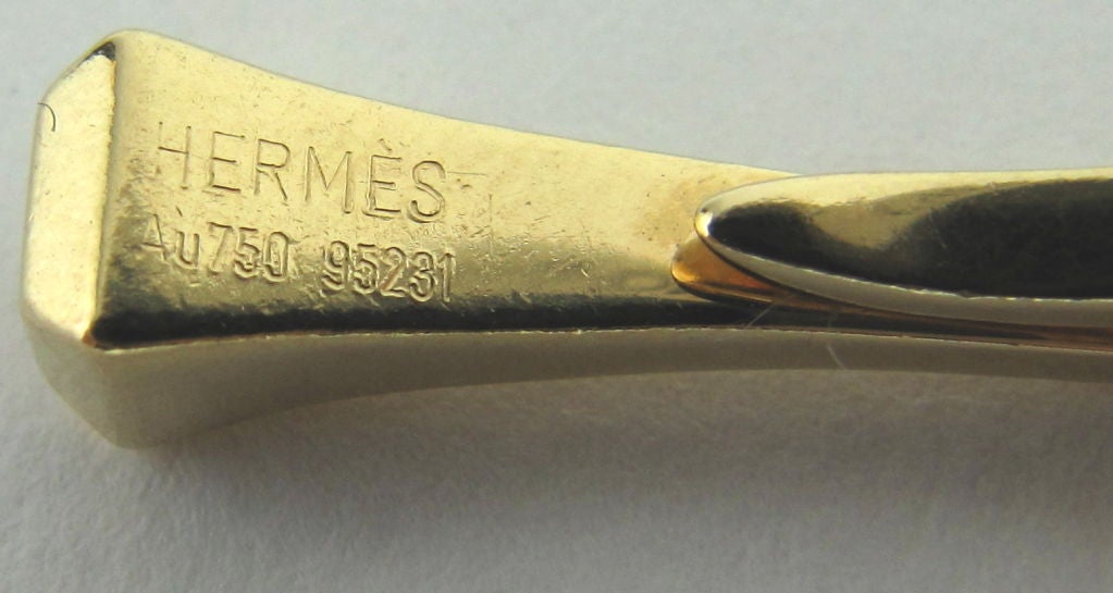 HERMES 18K Gold 7-Charm Toggle Link Bracelet 3