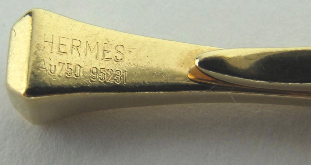 HERMES 18K Gold 7-armiges Gliederarmband mit Knebelverschluss 6