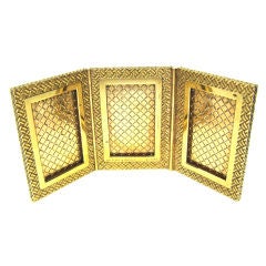 VAN CLEEF & ARPELS Rare 18K Gold 3X Folding Picture Frame