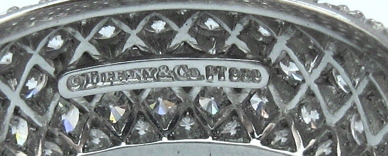 Contemporary TIFFANY & CO. Etoile 5 Row Diamond Platinum Band Ring Size 6