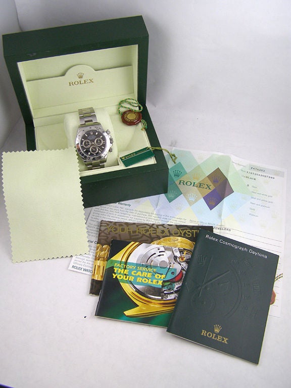 Rolex SS Daytona ref # 116520 F serial # circa 2004 1