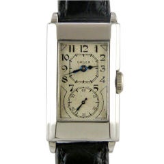 Antique Gruen SS early doctor's duo dial wristwatch circa 1930's.