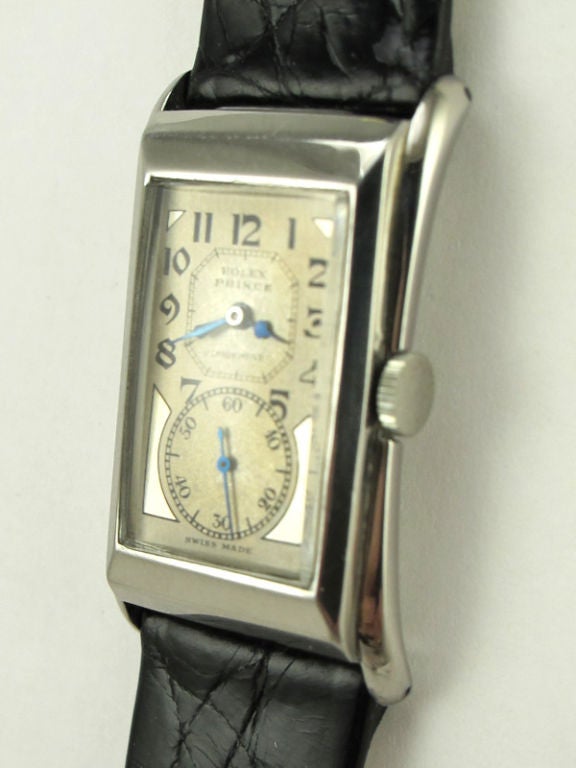 Rolex SS Prince Brancard Flared Case Model ref# 1490 c.1930's 1