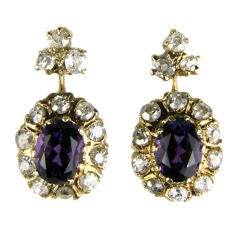Amethyst and Diamond Victorian Earrings
