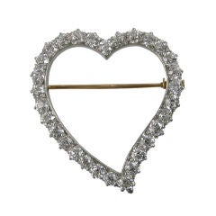 Victorian Diamond Heart Brooch