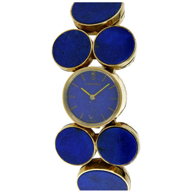Cartier Gold and Lapis Watch