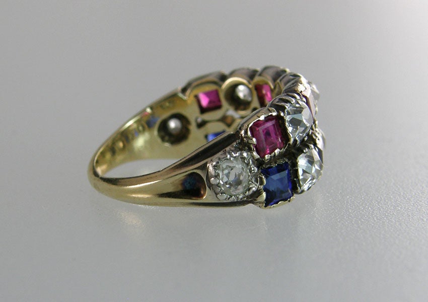 Victorian Ruby Sapphire and Diamond Ring 2