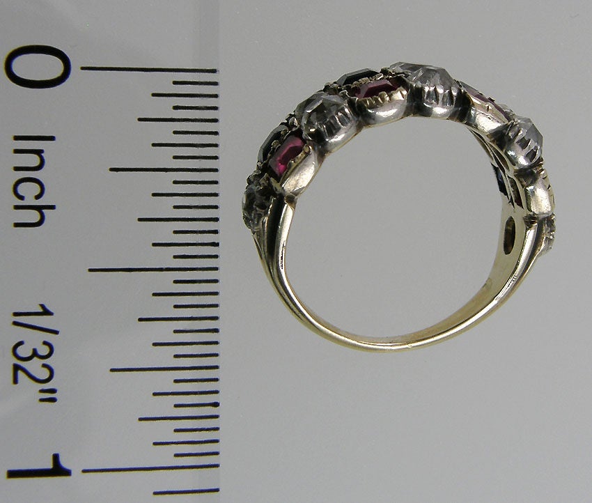 Victorian Ruby Sapphire and Diamond Ring 5