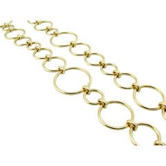 Long Gold Hoop Link Necklace