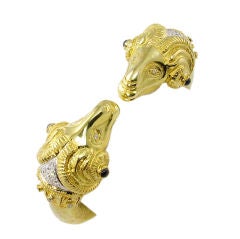 Gold Rams Head Bracelet