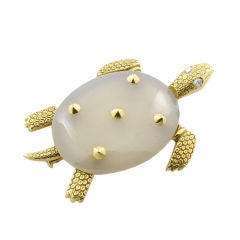 Cartier Chalcedony Turtle Brooch