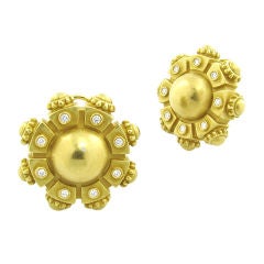 Kieselstein-Cord Gold and Diamond Spoke Earrings