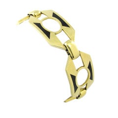 Deco Gold and Enamel Link Bracelet