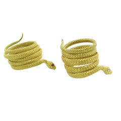Pair of Antique Gold Snake Bracelets