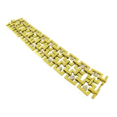 Geometric Fancy Link Gold and Diamond Bracelet