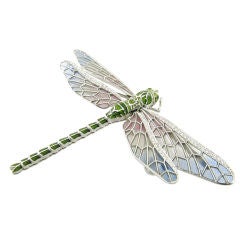 Plique-a-Jour Dragonfly Brooch