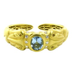 Elizabeth Rand Gold and Aquamarine Bracelet