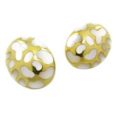 Angela Cummings Gold and Pearl Leopard Spot Earrings