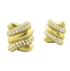 Angela Cummings Gold and Diamond Earrings