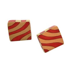 Angela Cummings 18kt Gold and Coral Earclips
