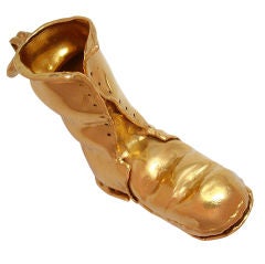 Early Jean Mahie 22kt Gold Boot Pendant