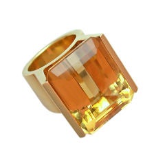 Bold 18kt Gold & Citrine Cocktail Ring