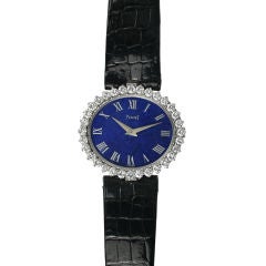 Piaget 18k Lapis & Diamond Ladies Watch